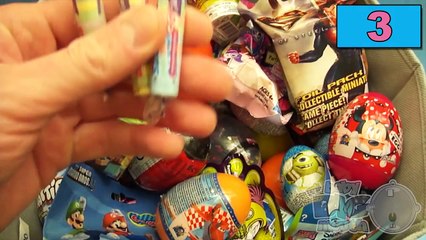 NEW Huge 101 Surprise Egg Opening Kinder Surprise Disney Pixar Cars Minnie Mouse Minecraft