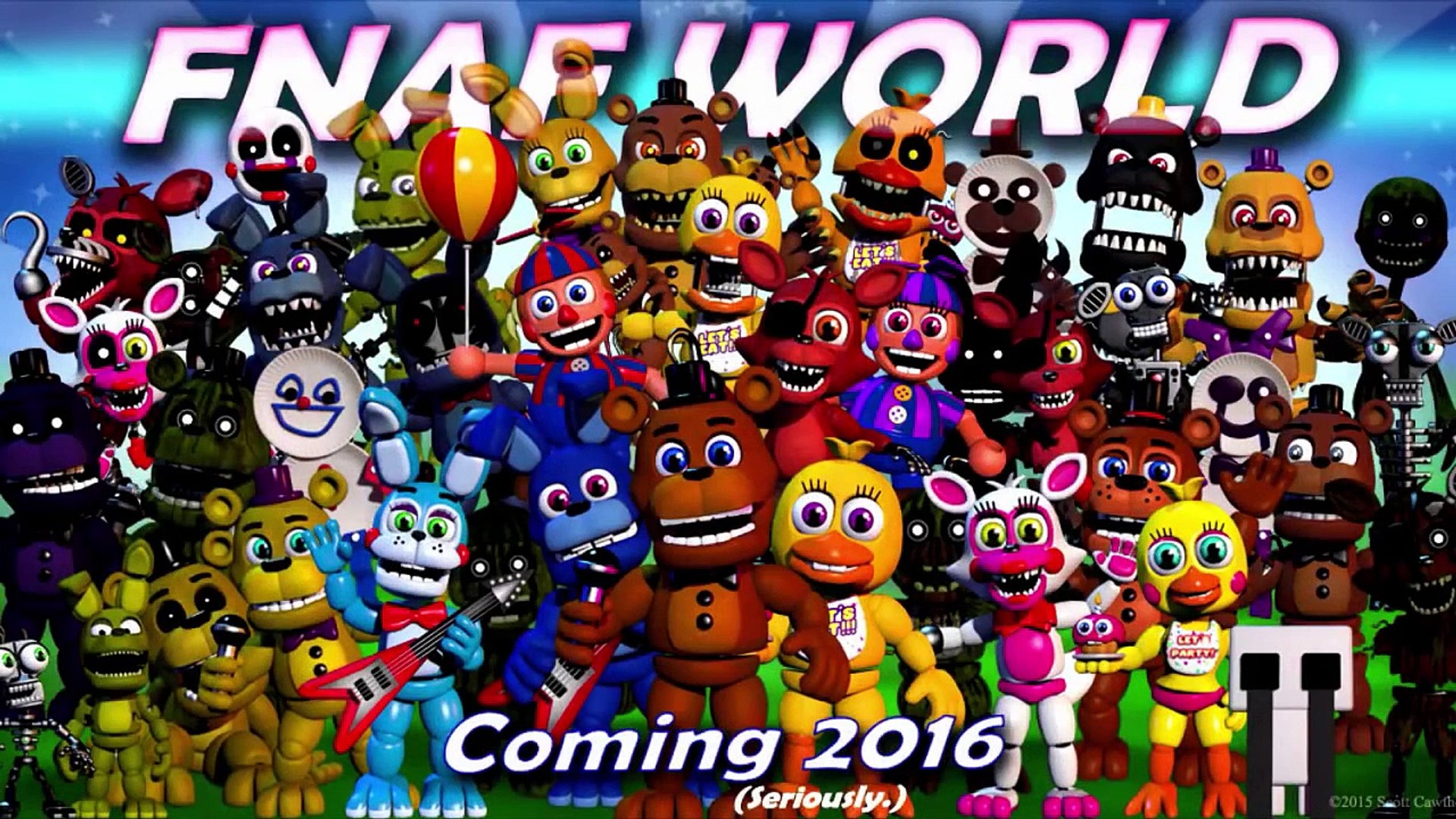 Fnaf World Final Teaser All Fnaf World Animatronics Five Nights - how to unlock shadow foxy in roblox fnaf 2 the new and improved