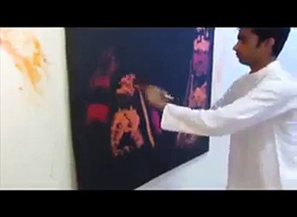 Drawing 3D Street Art Illusion  Live portrait drawing. Street artists