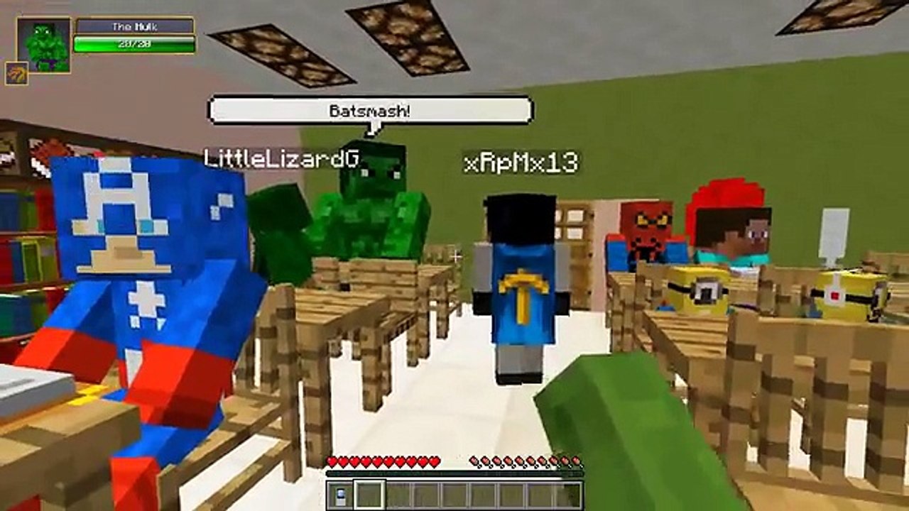 Minecraft School : A VISIT FROM BATMAN & ROBIN!