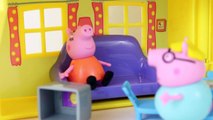 Peppa Pig Catches Fire with Daddy Pig and Disney Cars Fire Truck Mater Toy Teaches Fire Safety