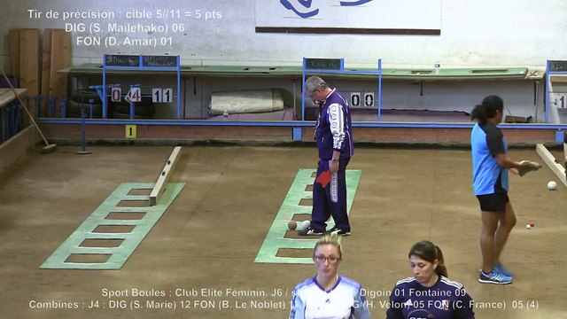 Second tour, premier tir de précision, Club Elite Féminin J6, Digoin contre Fontaine, Sport-Boules, saison 2015-2016