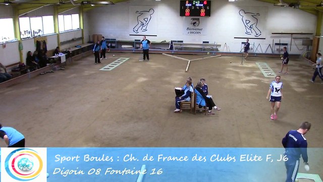 Troisième tour, tir progressif, Club Elite Féminin J6, Digoin contre Fontaine, Sport-Boules, saison 2015-2016