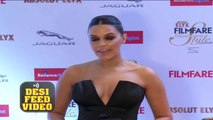 Neha Dhupia Flaunts her Hot Cleavage at Filmfare Glamour and Style Awards 2015 Red Carpet