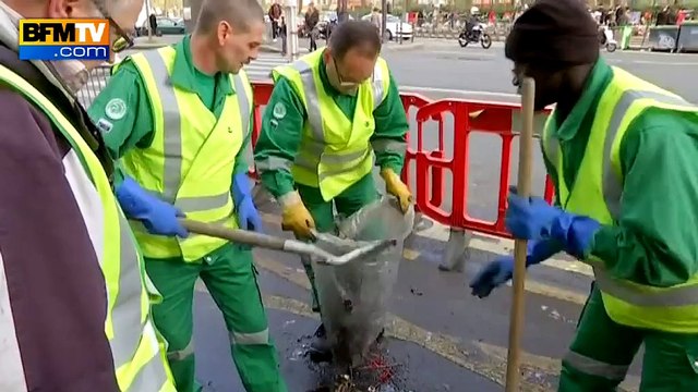 Attentats de Paris: les derniers coups de balai devant le Bataclan