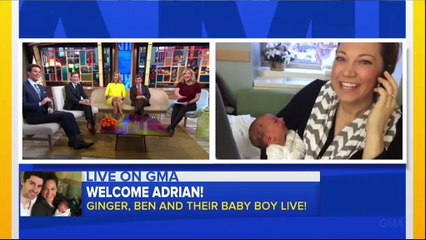 Ginger Zee's newborn baby Adrian makes his GMA debut