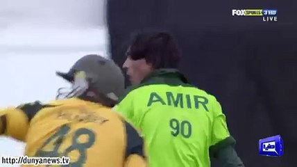 Amir bowls, afridi takes a catch