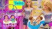 Barbie Babysitting Baby Twins Color Change Water Bath Play Video Babysitter Playset Cookie