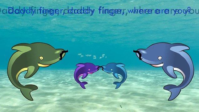 Dolphin Finger Family Song Pup Calf Daddy Finger Nursery Rhymes Full animated cartoon engl
