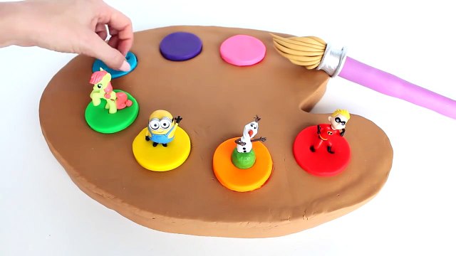 Learn Colors with Play Doh Peppa Pig Frozen Inside Out MLP LPS Incredibles Minions RainbowLearning