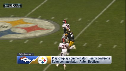 Announcers call Bush's interception on Roethlisberger in Danish