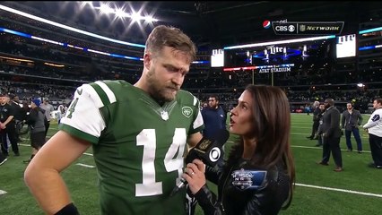 Ryan Fitzpatrick Photobombed by Nick Mangold, Asks 'Is This Live' _ Jets vs. Cowboys _ NFL