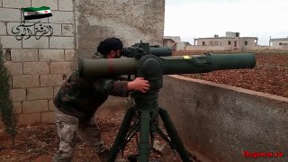 17.11.2015. Сирия. Боевики из ПТУР подбили хаммер / Syria. Militants of the ATGM knocked H