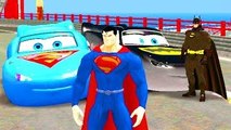 Superman vs Batman EPIC RACE Disney McQueen Lightning Cars w/ Nursery Rhymes Songs