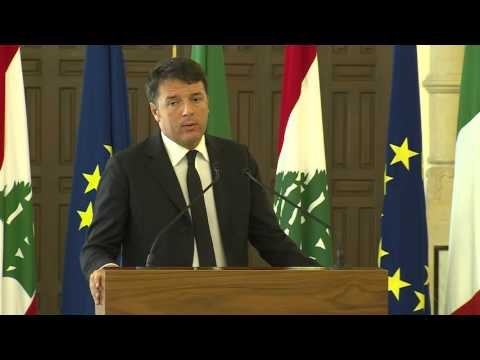 Libano - Conferenza Stampa congiunta Renzi Tammam Salam (22.12.15)
