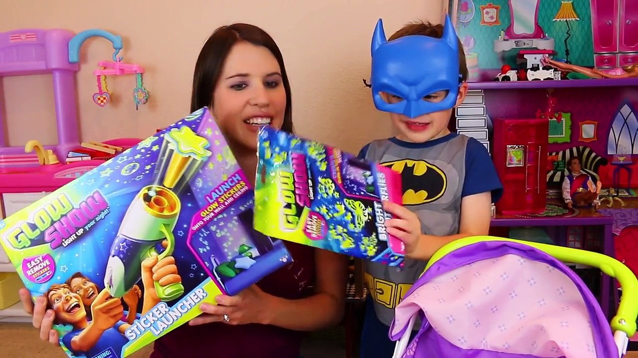 STICKER ATTACK! DisneyCarToys & Little Batman Play With Moose Toys New Glow Show Bedtime S