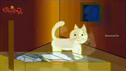 Telugu Moral Stories - Cartoon Stories For Kids - Cat And Rat Story - Bommarillu