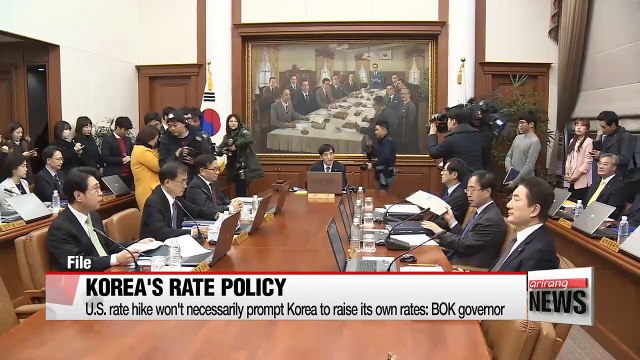 U.S. rate hike won't necessarily prompt Korea to raise its own rates: BOK governor