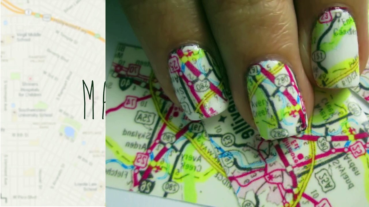7. Map Nail Art Tutorial with Nail Stickers - wide 2