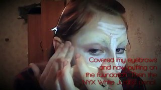 Dark Clown Mime makeup tutorial _ 1920s Silent film noir harlequin make-up look