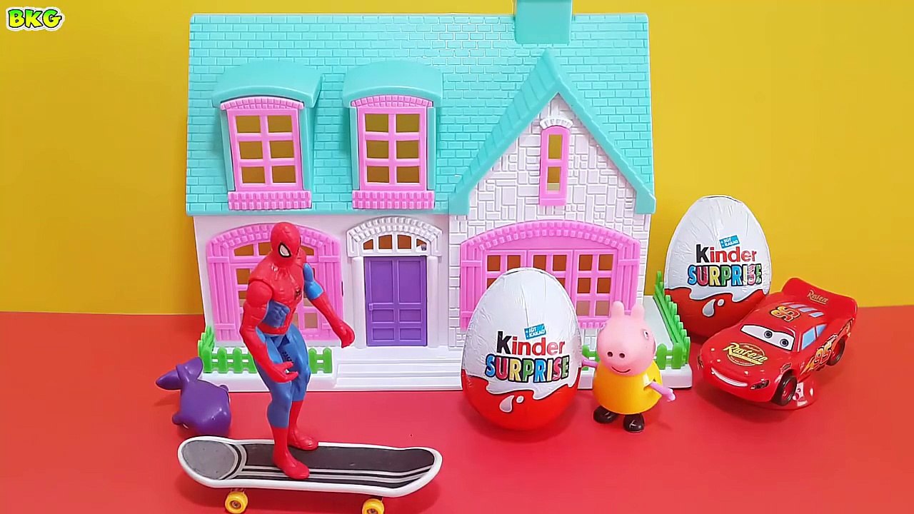 3 kinder surprise Kinder Surprise Eggs Spiderman Peppa Pig Disney Cars Toys | Best Kid Games