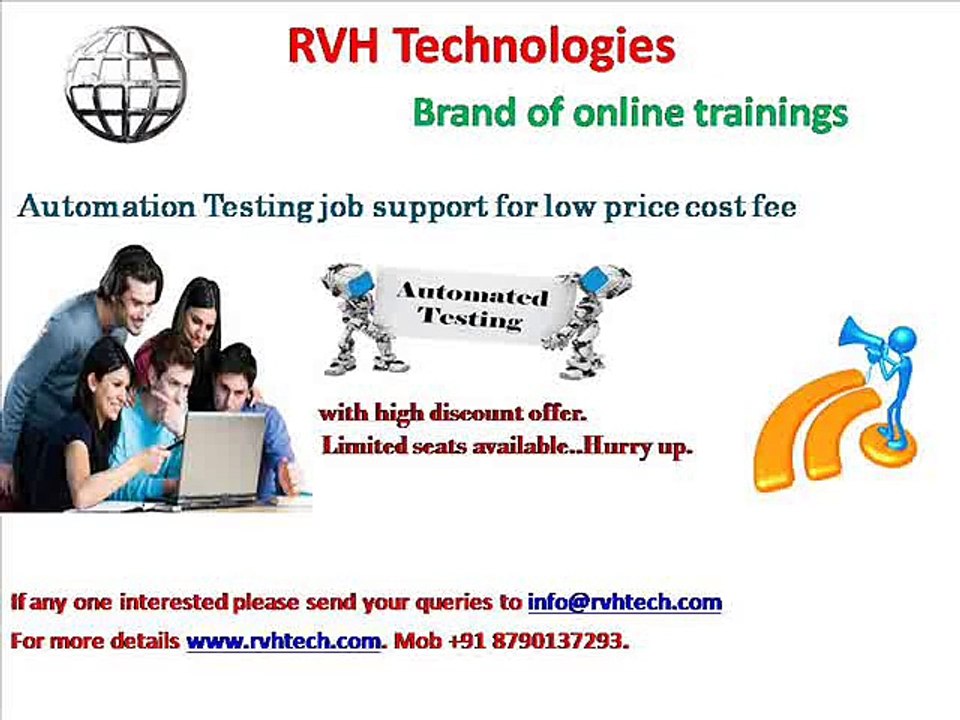 Automation Testing job support for low price cost fee