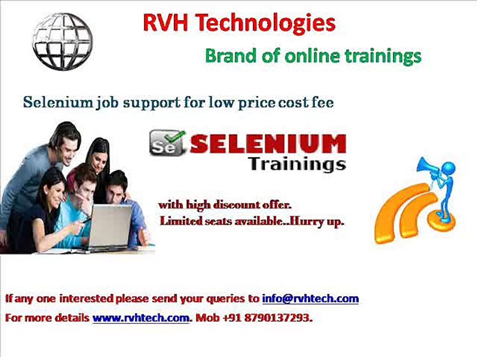 Selenium job support for low price cost fee