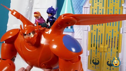 Download Video: Disney Big Hero 6 Toys Frozen Deluxe Flying Baymax Hiro Hamada Princess Anna Save Play Doh Olaf Elsa