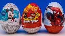 Surprise Easter Eggs Toys Huevos sorpresa Mickey Mouse, Angry Birds & Spiderman