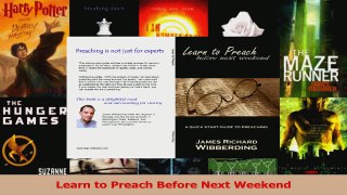 Download  Learn to Preach Before Next Weekend Ebook Free