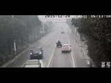 CCTV Footage: Scooter crashes into oncoming car in China