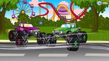 ✔ Monster Truck helped Police Car. Racing - Cars Cartoons for kids - Compilation for children ✔