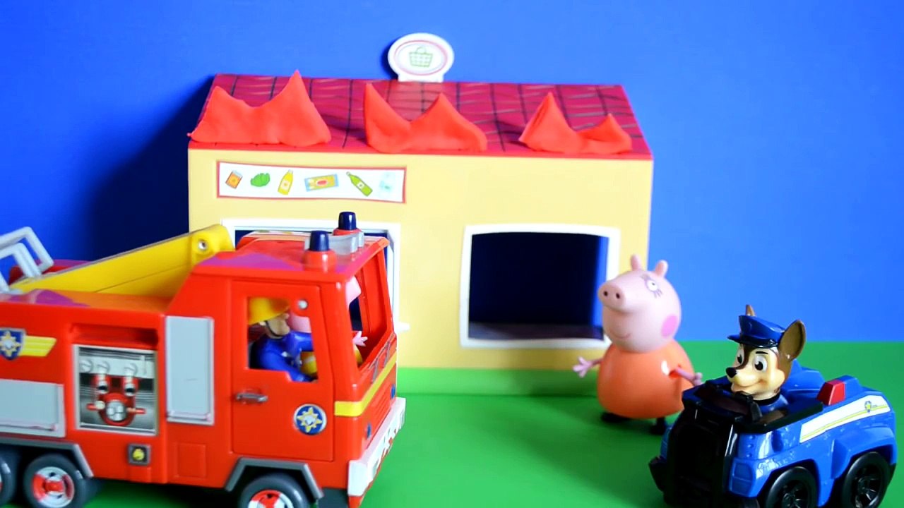 paw patrol chase Fireman Sam Episode Paw Patrol Peppa Pig Mammy Pig FIRE Play-doh Animation