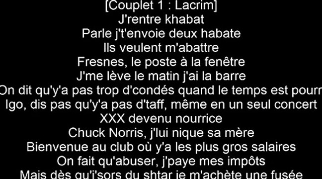 Lacrim Ft. Kore , Rimkus , Sch & WALID - On Y Est (paroles lyrics) __ RIPRO Vol.2 (2015)