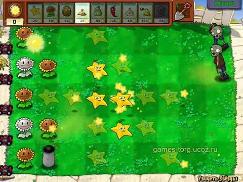 Растения против Зомби мини игра №7 Увидеть звезды прохождение. Plants Vs. Zombies Mini-Game №7 Seeing Stars Walkthrough.