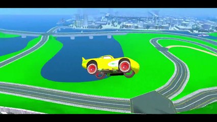 The Avengers Iron Man and Spider-Man with Yellow Disney Lightning McQueen Cars ! HD