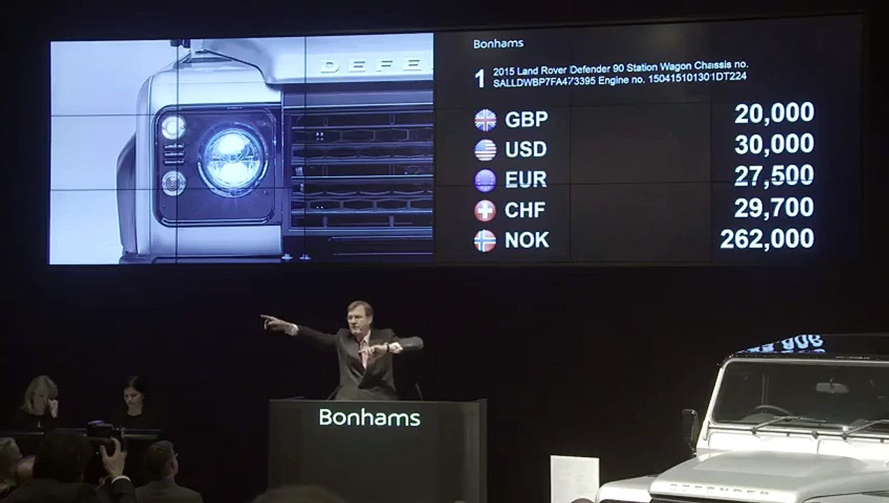 Land Rover Defender vente aux enchères Bonhams