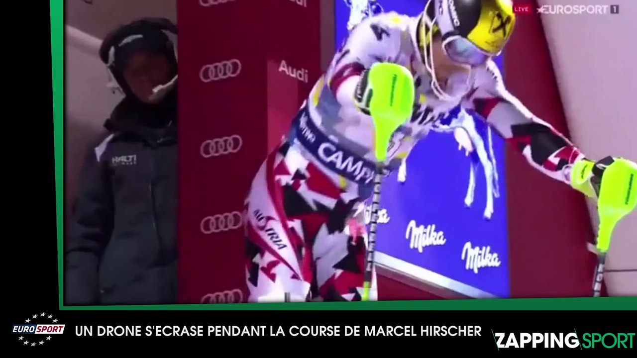 Le skieur Marcel Hirscher échappe de peu au crash d’un drone pendant une descente (vidéo)