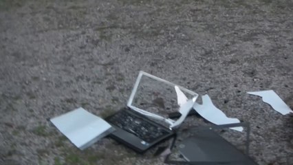 Psycho Dad Axes Laptop