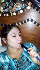 Beautiful Pakistani Girl Enjoying Hookha