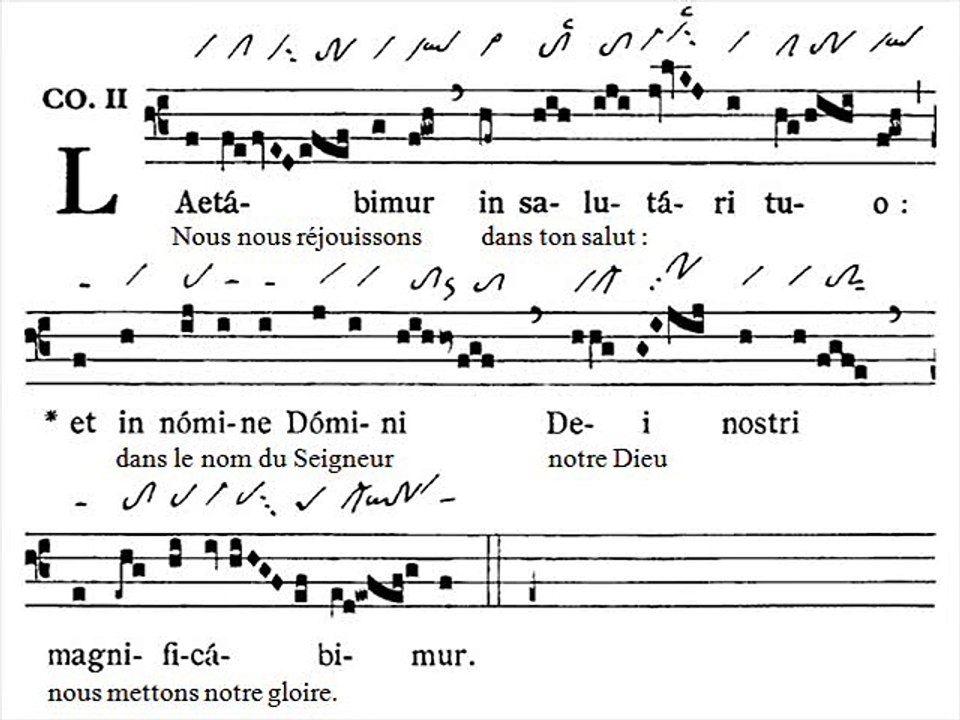 Communio gregorian 'Laetabimur', Dominica II A Tempus per annum (Feria III post Dom. IV Quadragesimae, 2è dimanche A TO)
