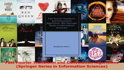 PDF Download  Fast Fourier Transform and Convolution Algorithms Springer Series in Information Read Online