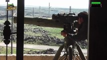 درعا الجيش السوري الحر يدمّر دبابة لقوات النظام بصاورخ تاو على جبهة تل مرعي