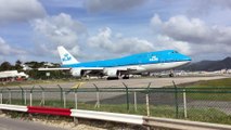 KLM 747 Takeoff at St Maarten