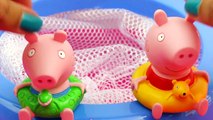 POOL NEW Peppa Pig Bath Set Play doh Daddy Pig George Pool party toy episode UNBOXING