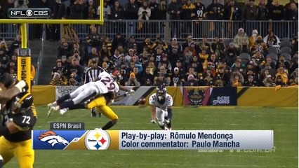 ESPN Brasil announcers call Bush's interception on Roethlisberger