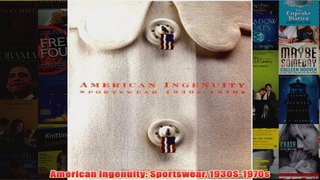 American Ingenuity Sportswear 1930S1970s