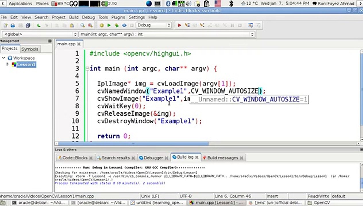 OpenCV Using C++ Lesson 3  Displaying A Picture (Arabic Version)