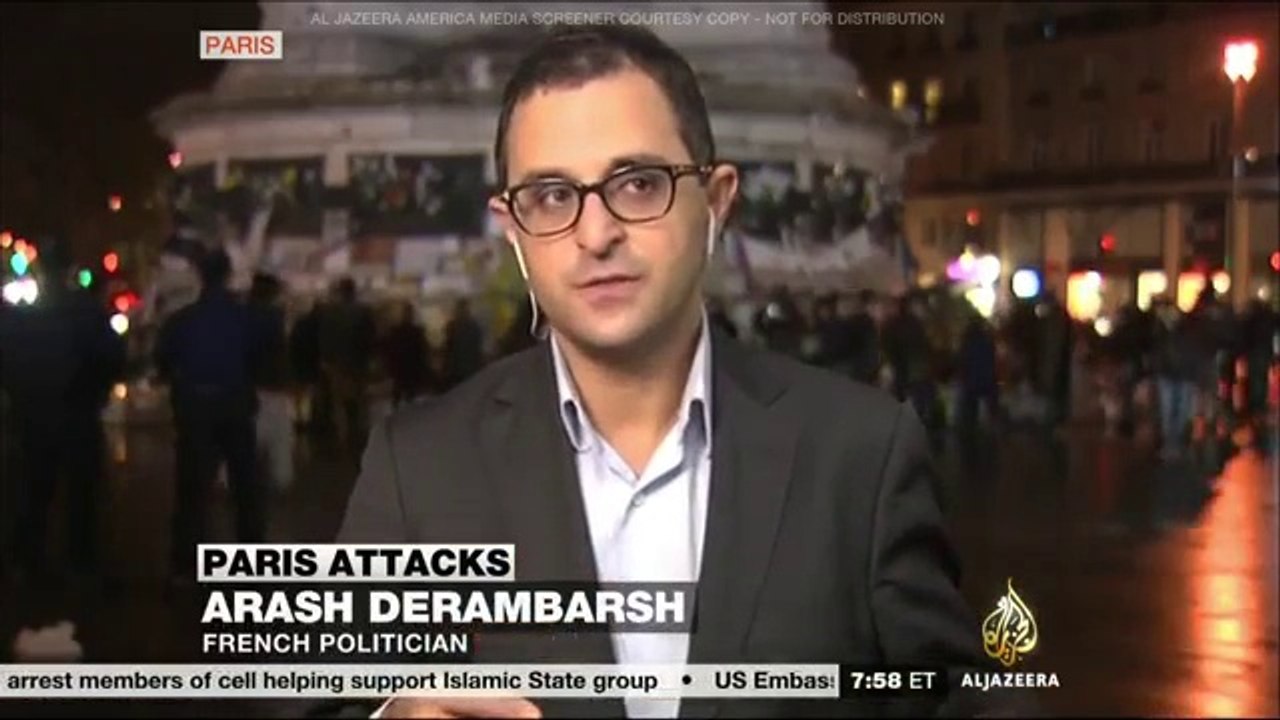 Attentat a Paris - Arash Derambarsh en direct sur Al Jazeera USA