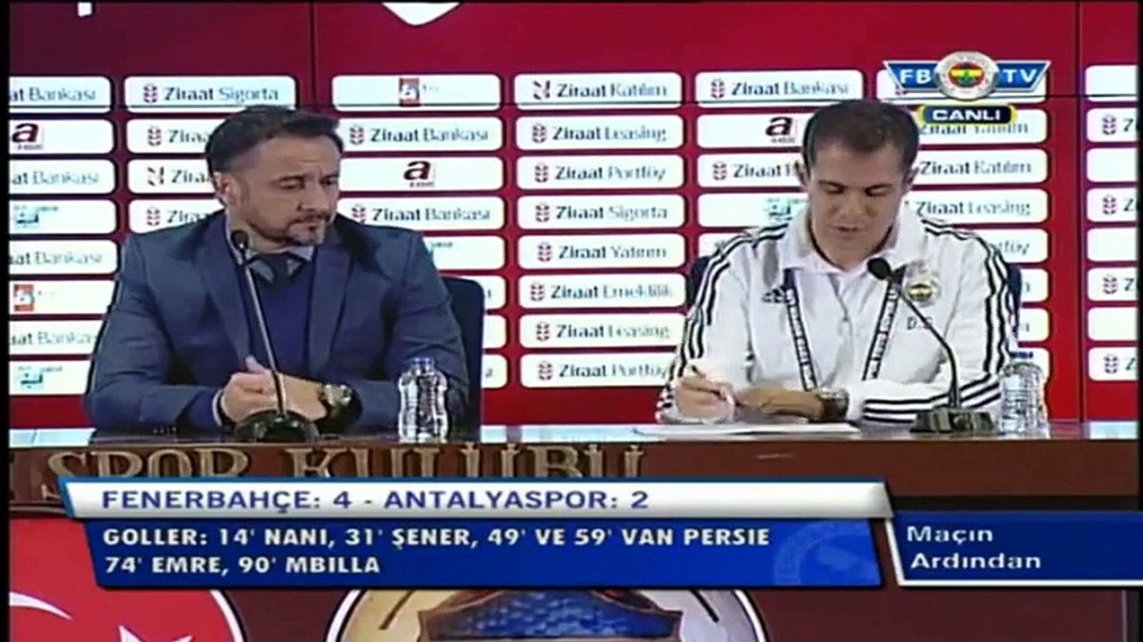 Vitor Pereira'nın Basın Toplantısı Fenerbahçe Antalyaspor  4 2